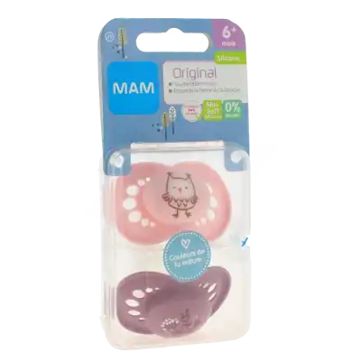 Mam Couleurs Et Nature Sucette Silicone 6 Mois Et + Motif Boîte De 2 + Boîte Stérilisation à MONTPEZAT-SOUS-BAUZON