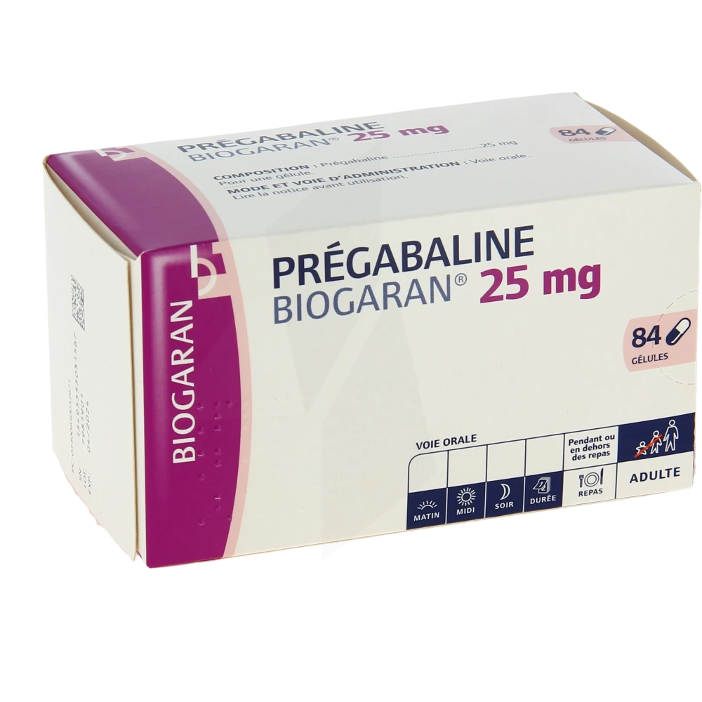 Pregabaline Biogaran 25 Mg, Gélule