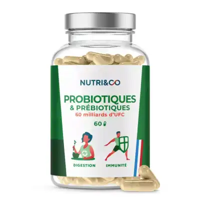 Nutri&co Probiotiques & Prébiotiques Gélules B/60 à Fontenay-sous-Bois