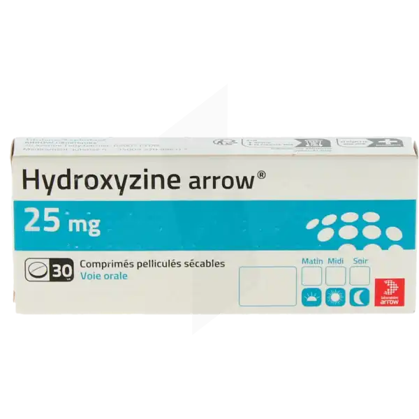 Hydroxyzine Arrow 25 Mg, Comprimé Pelliculé Sécable