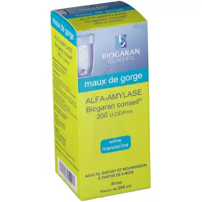 Alfa-amylase Biogaran Conseil 200 U.ceip/ml, Sirop à AUBEVOYE
