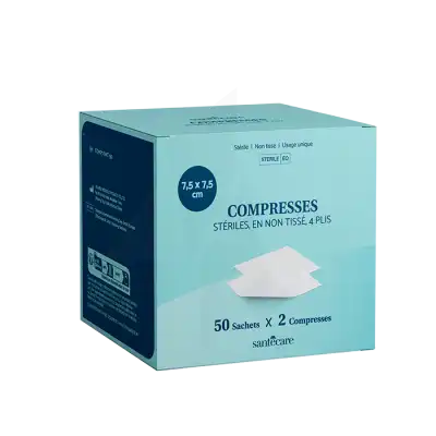 Santecare Compresse St N Tiss 7,5x7,5 50sachet De 2 à MIRAMONT-DE-GUYENNE