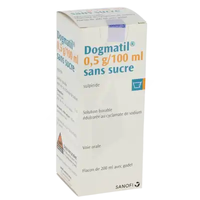 Dogmatil 0,5 G/100 Ml Sans Sucre, Solution Buvable édulcorée Au Cyclamate De Sodium à Bassens