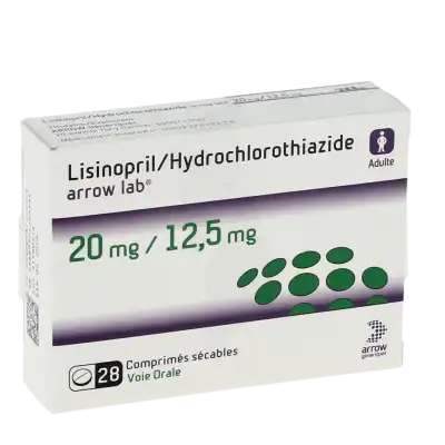 Lisinopril/hydrochlorothiazide Arrow Lab 20 Mg/12,5 Mg, Comprimé Sécable à TOULOUSE