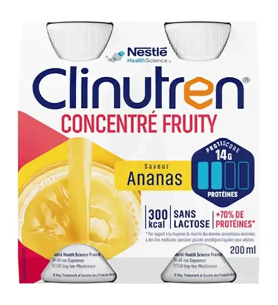 Clinutren Concentré Fruity Nutriment Ananas 4 Bouteilles/200ml