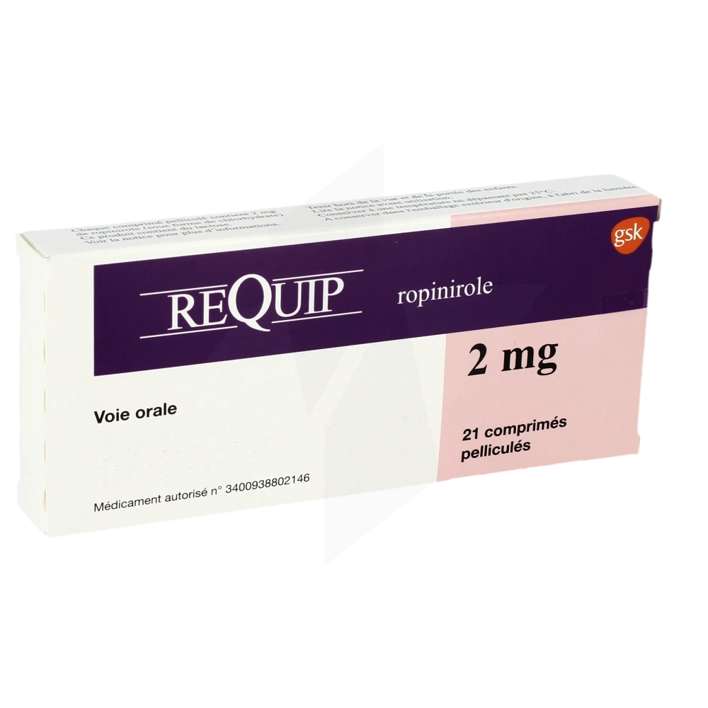 Requip 2 Mg, Comprimé Pelliculé