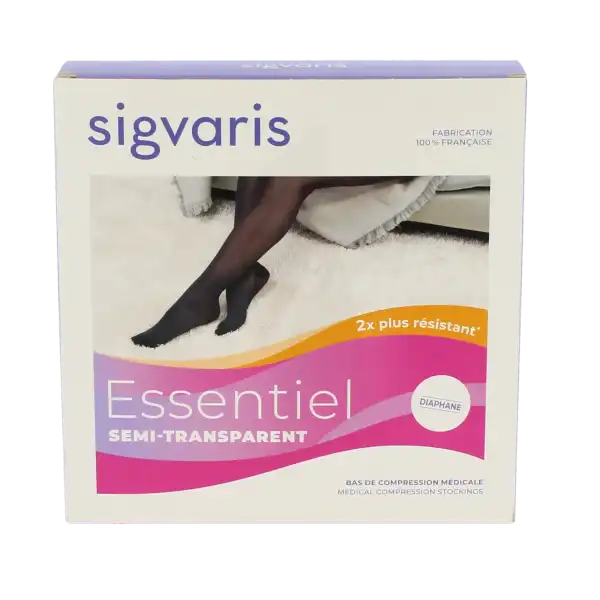 Sigvaris Essentiel Semi-transparent Bas Auto-fixants  Femme Classe 2 Dune Xsmall Normal