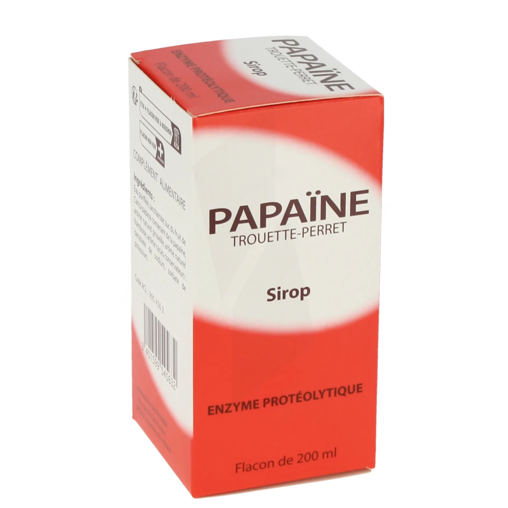 Papaine Trouette Perret Sirop Digestion Ballonnements Fl/200ml