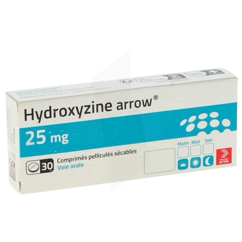 Hydroxyzine Arrow 25 Mg, Comprimé Pelliculé Sécable
