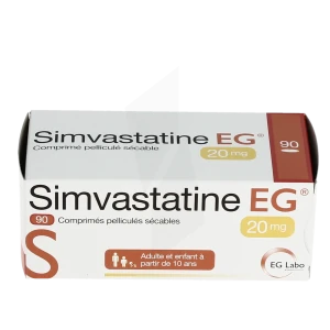Simvastatine Eg 20 Mg, Comprimé Pelliculé Sécable