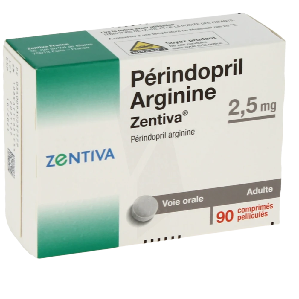 Perindopril Arginine Zentiva 2,5 Mg, Comprimé Pelliculé