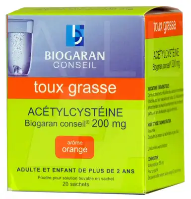 Acetylcysteine Biogaran Conseil 200 Mg, Poudre Pour Solution Buvable En Sachet à ESSEY LES NANCY