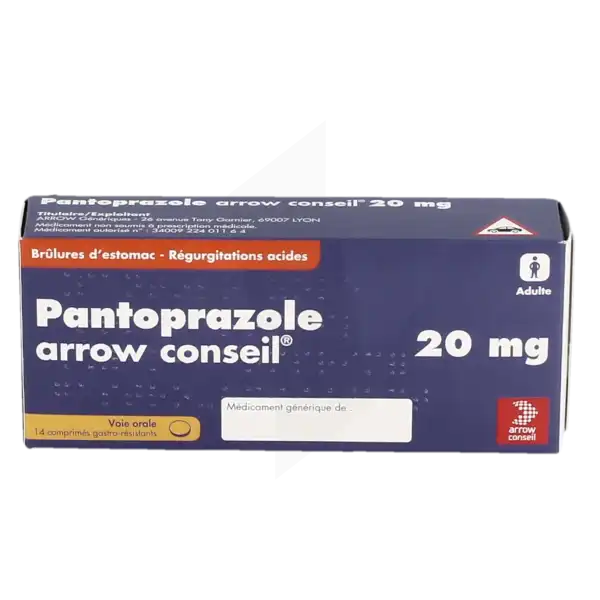 Pantoprazole Arrow Conseil 20 Mg, Comprimé Gastro-résistant