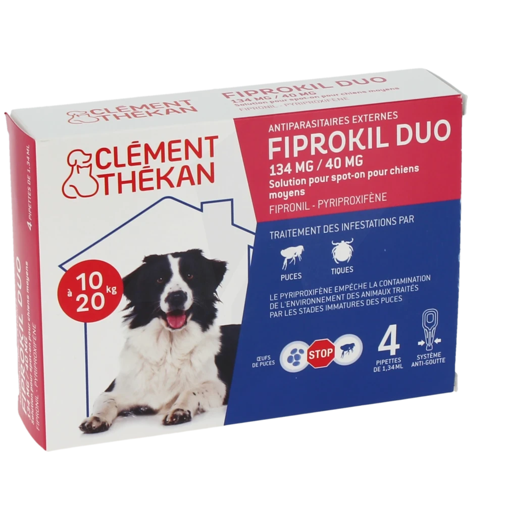 Fiprokil Duo 134 Mg/40 Mg Solution Pour Spot-on Pour Chiens Moyens, Solution Pour Spot-on