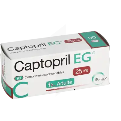 Captopril Eg 25 Mg, Comprimé Quadrisécable à Hagetmau