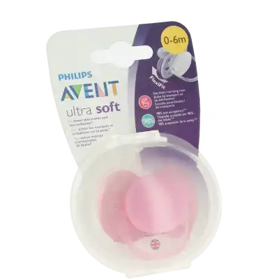 AVENT Sucette ultra douce silicone 0-6mois girl B/1