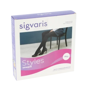 Sigvaris Styles Opaque Collant  Femme Classe 2 Noir Medium Normal