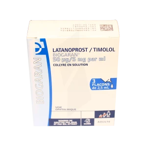 Latanoprost/timolol Biogaran 50 Microgrammes/5 Mg Par Ml, Collyre En Solution