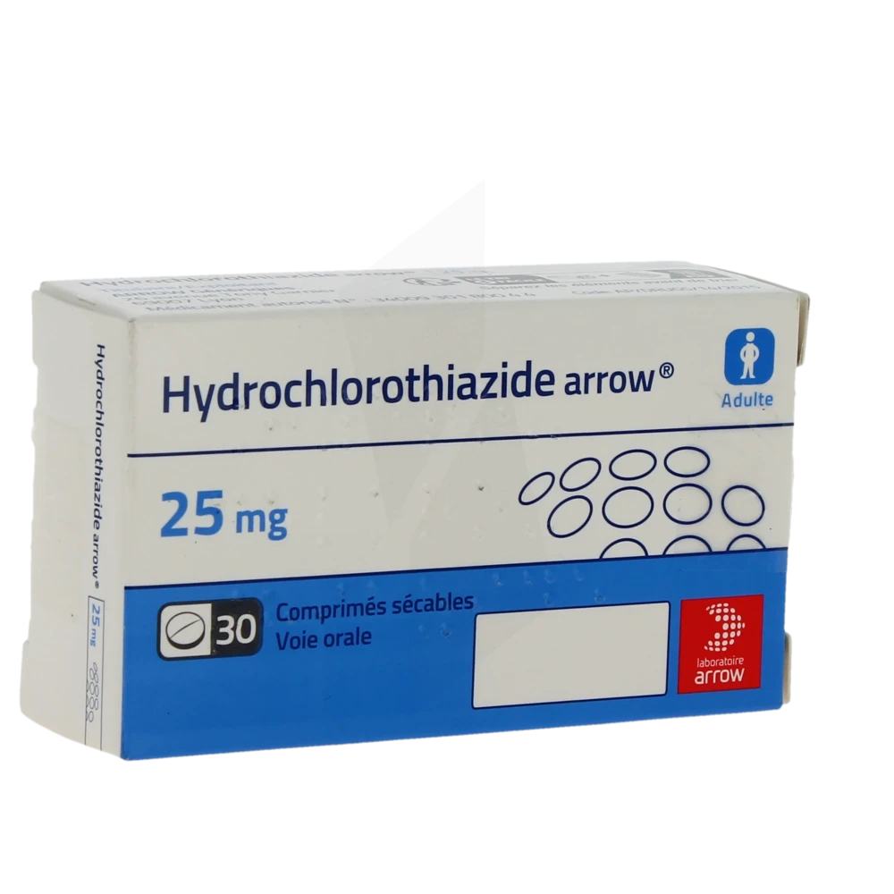Hydrochlorothiazide Arrow 25 Mg, Comprimé Sécable