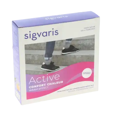 Sigvaris Active Confort Chaleur Chaussettes  Femme Classe 2 Noir Medium Long à Mûrs-Erigné