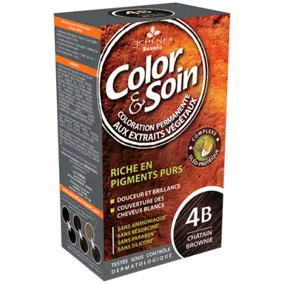 Color&soin Kit Coloration Permanente 4b Châtain Brownie
