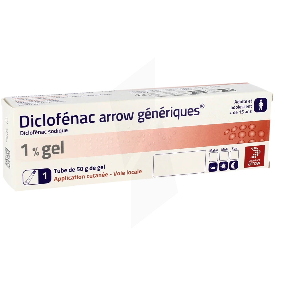 Diclofenac Arrow Generiques 1 %, Gel