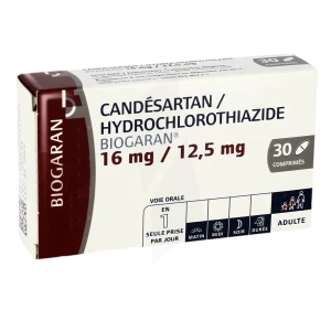 Candesartan/hydrochlorothiazide Biogaran 16 Mg/12,5 Mg, Comprimé