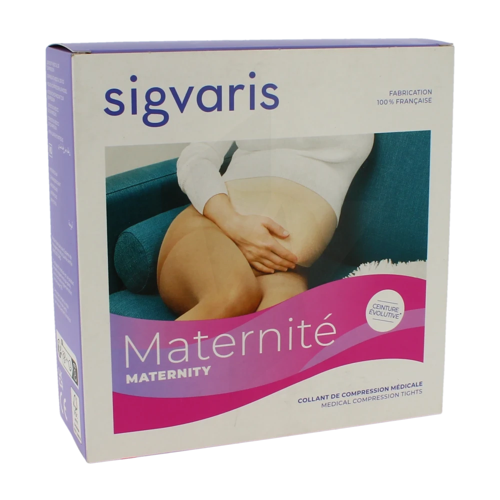 Sigvaris Maternité Collant Maternité Transparent Classe 2 Femme Noir Long S