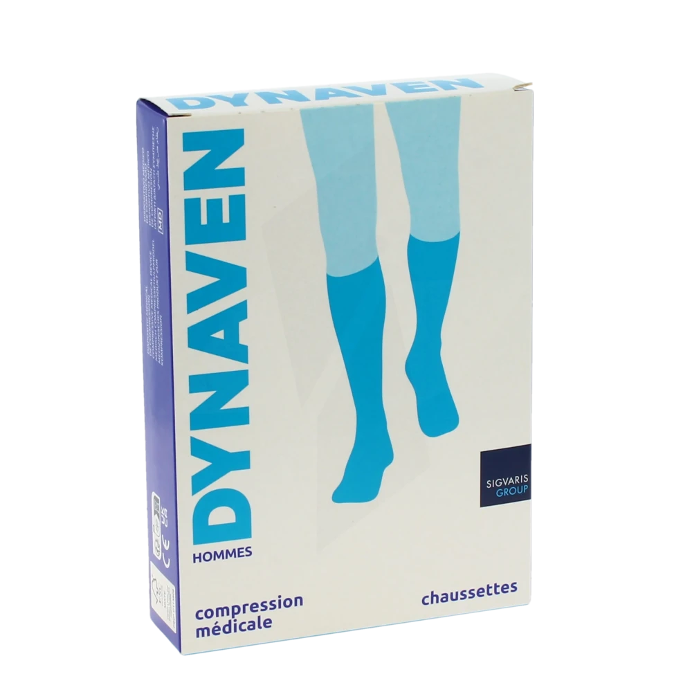 Sigvaris Dynaven Semi-opaque Fin Chaussette Morpho- Classe 2 Homme Noir Long M