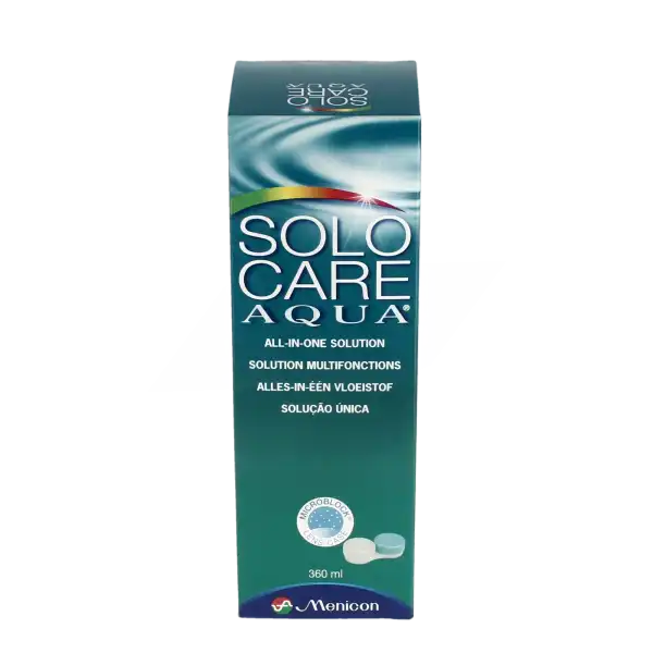 Aqua Menicon Solocare Solution Multifonctions Pour Les Lentilles Souples 360ml