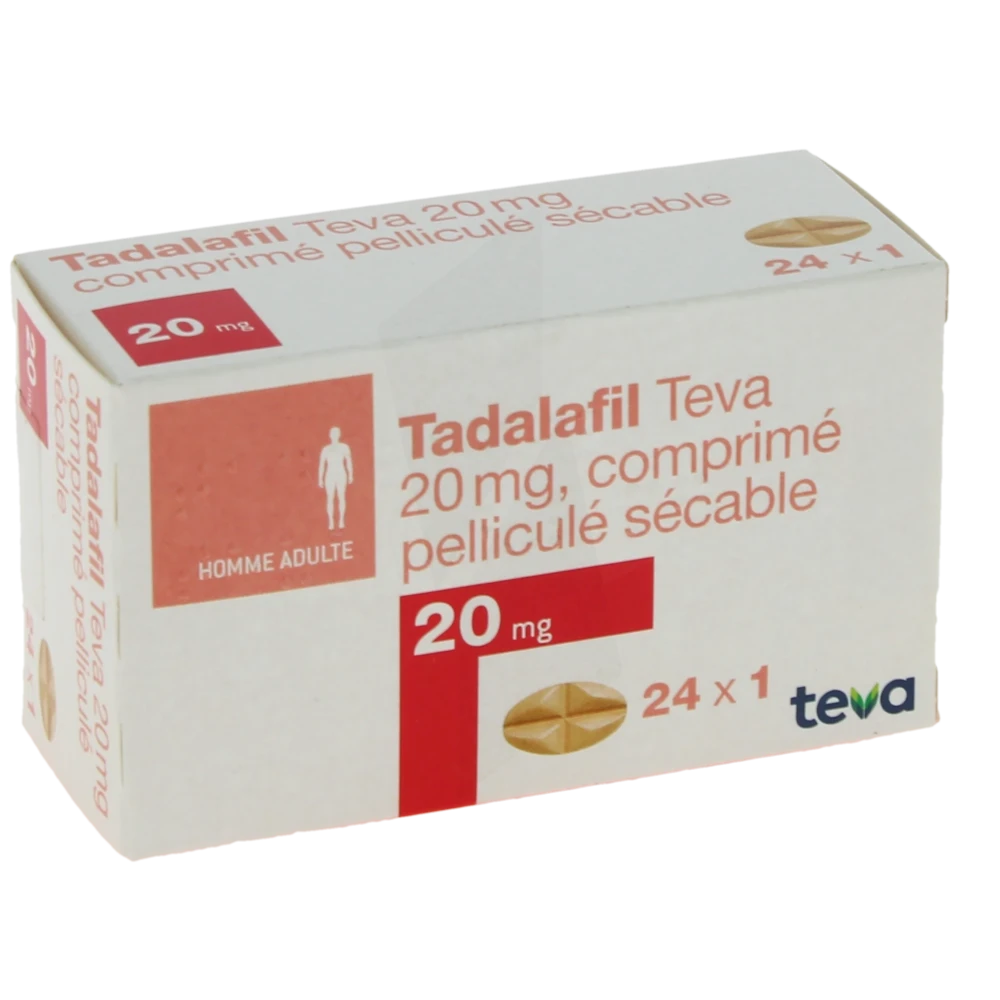 Tadalafil Teva 20 Mg, Comprimé Pelliculé Sécable