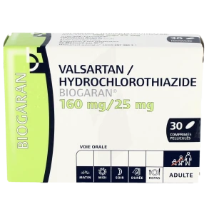 Valsartan Hydrochlorothiazide Biogaran 160 Mg/25 Mg, Comprimé Pelliculé