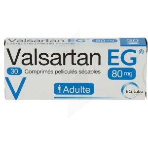 Valsartan Eg 80 Mg, Comprimé Pelliculé Sécable