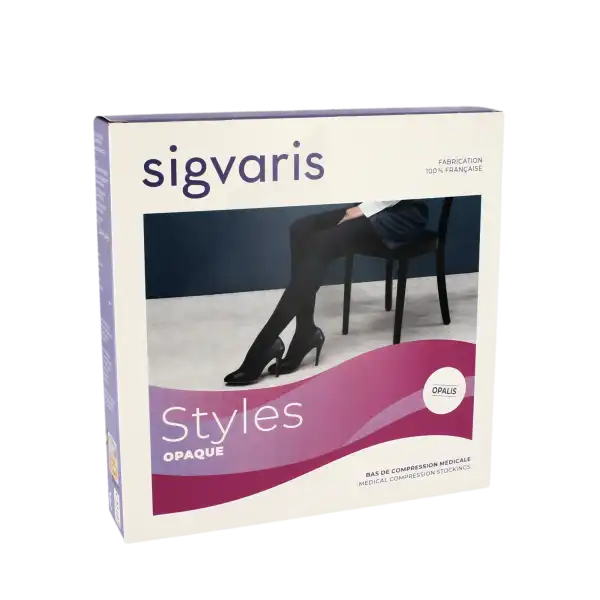 Sigvaris Styles Opaque Bas Auto-fixants  Femme Classe 2 Beige RosÉ Medium Normal