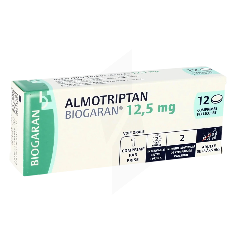 Almotriptan Biogaran 12,5 Mg, Comprimé Pelliculé