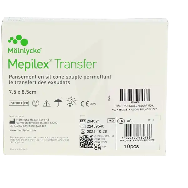 Mepilex Transfer Pansement Hydromousse 7,5x8,5cm