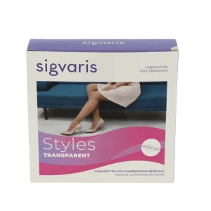 Sigvaris Styles Transparent Chaussettes  Femme Classe 2 Beige 120 Medium Normal