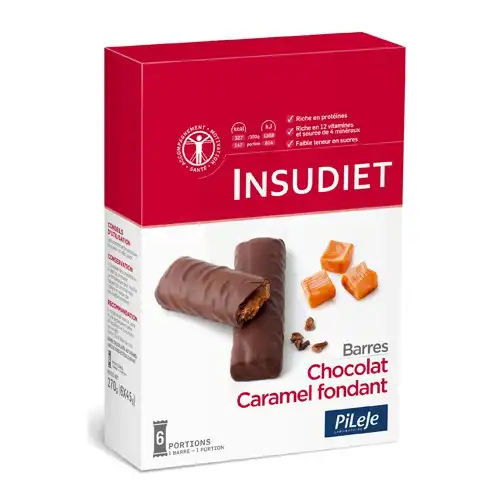 Insudiet Barres Chocolat Caramel Fondant