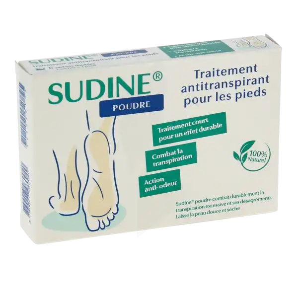 Sudine Poudre Traitement Anti-transpirant Pour Les Pieds Boites De 6 Sachets Doubles