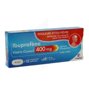 Ibuprofene Viatris Conseil 400 Mg, Comprimé Pelliculé à LUSSAC