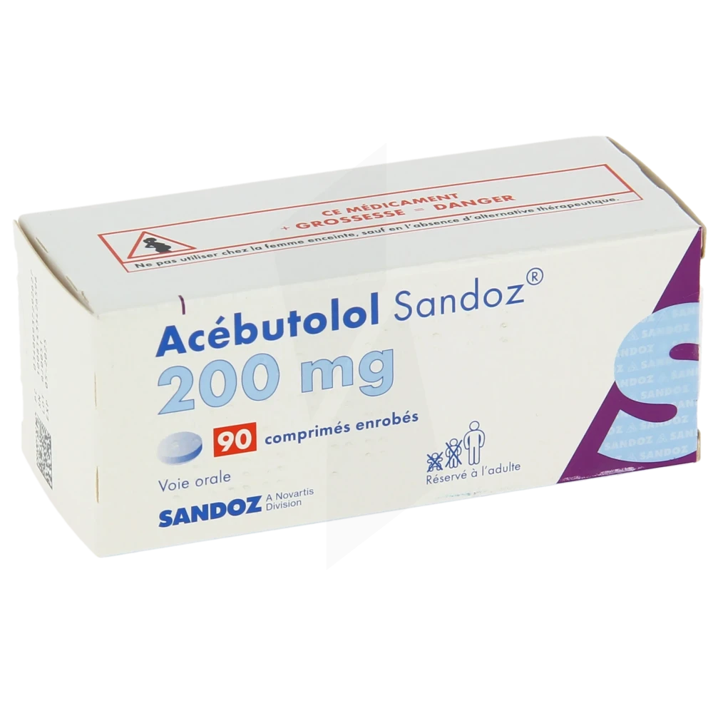 Acebutolol Sandoz 200 Mg, Comprimé Enrobé