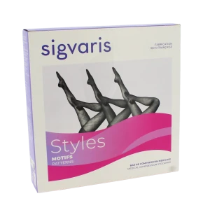 Sigvaris Styles Motifs Plumetis Bas Auto-fixants Classe 2 Femme Noir Normal L