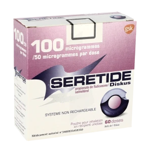 Seretide Diskus 100 Microgrammes/50 Microgrammes/dose, Poudre Pour Inhalation En Récipient Unidose