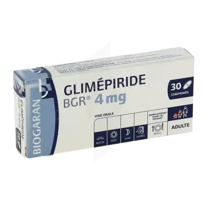 Glimepiride Bgr 4 Mg, Comprimé à Nice