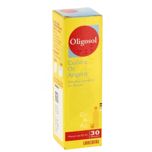 Oligosol Cuivre Or Argent Solution Buvable Flacon De 60ml