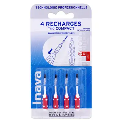 Inava Trio Compact Brossette Recharge Rouge B/6 à CHAMPAGNOLE