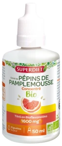 Superdiet Extrait De Pépins De Pamplemousse Bio 1600 Mg Solution Buvable Fl Compte-gouttes/50ml