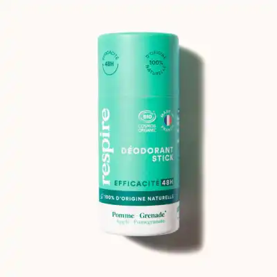 Respire Déodorant Solide 48h Pomme Grenade Bio Stick/50g à RUMILLY