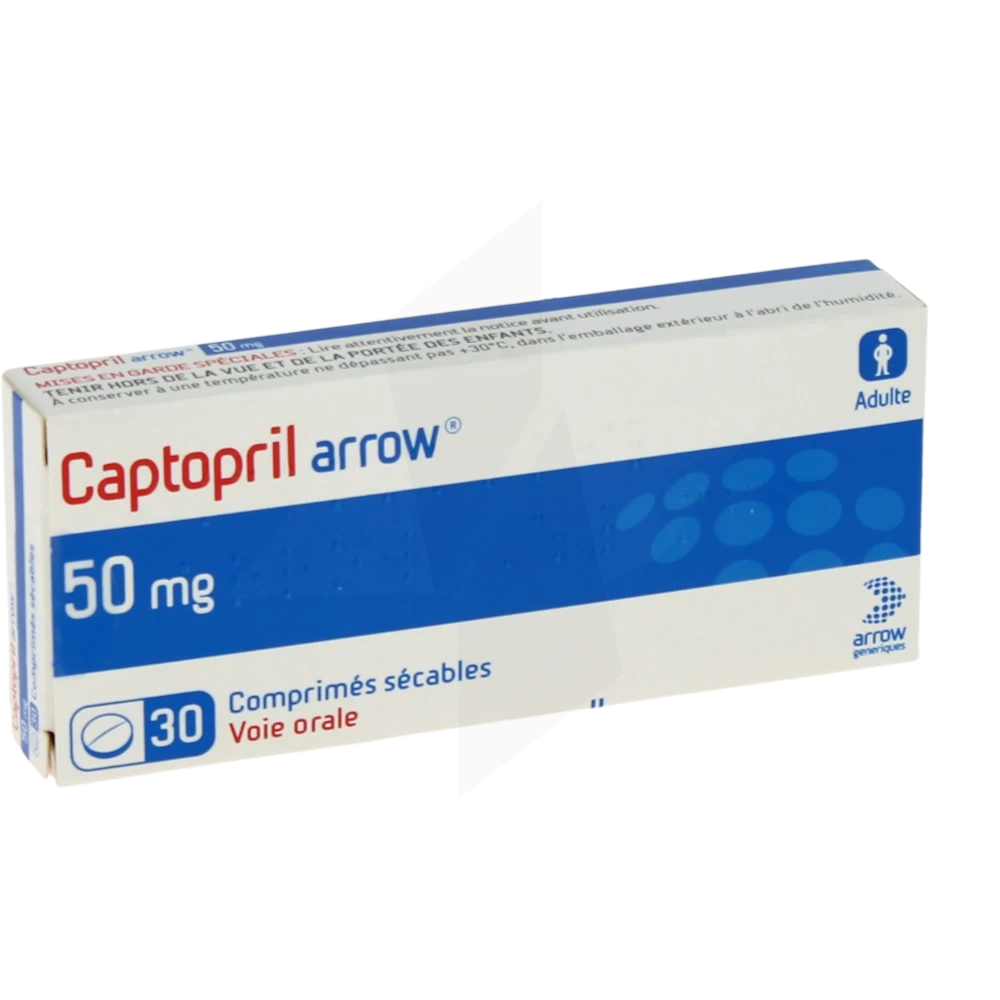 Captopril Arrow 50 Mg, Comprimé Sécable