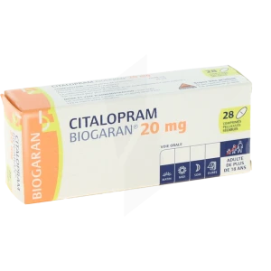 Citalopram Biogaran 20 Mg, Comprimé Pelliculé Sécable